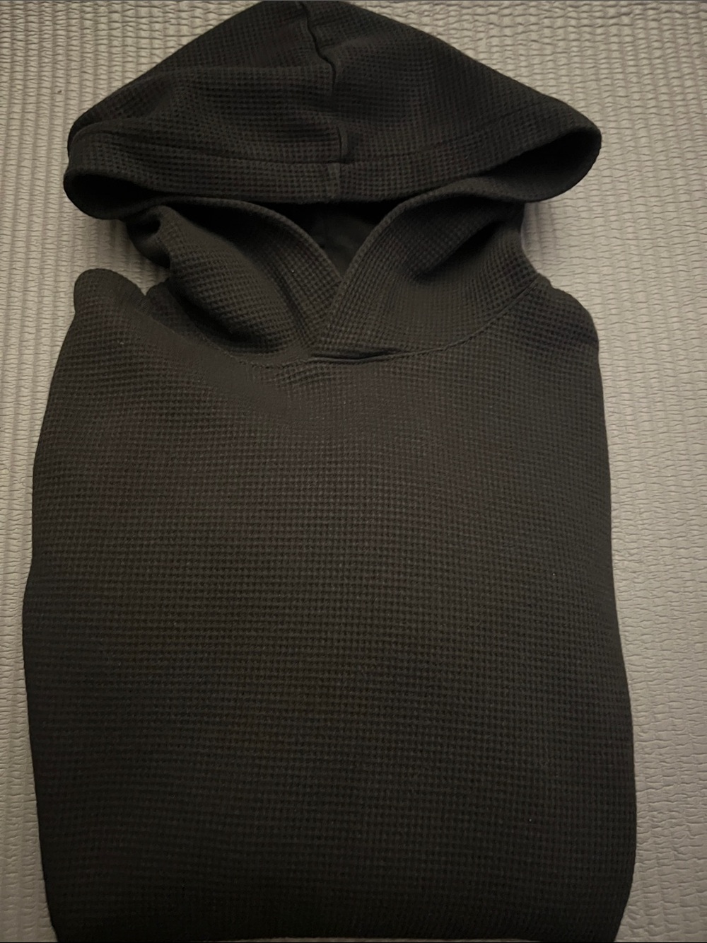 H&M Black Kids Waffle-Knit Hooded Sweatshirt